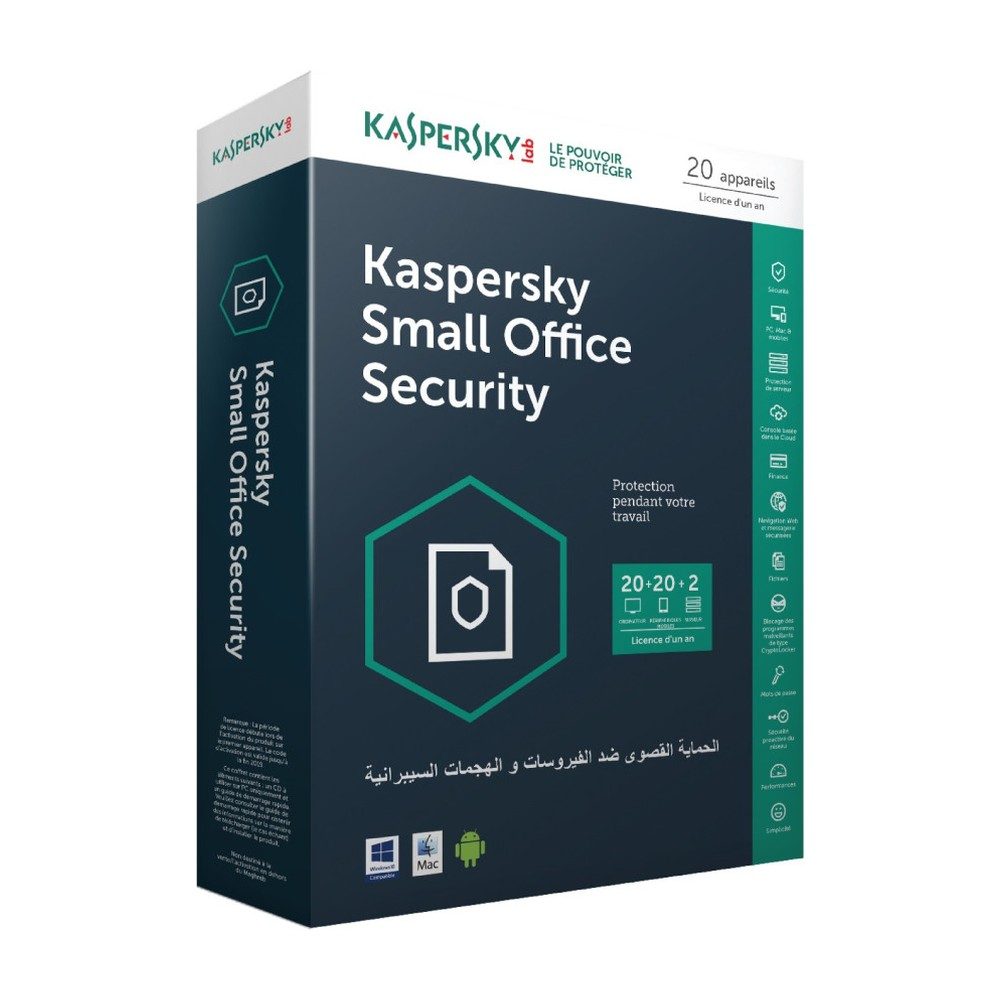 Kaspersky Small Security Office 20 Postes + 2 Serveur