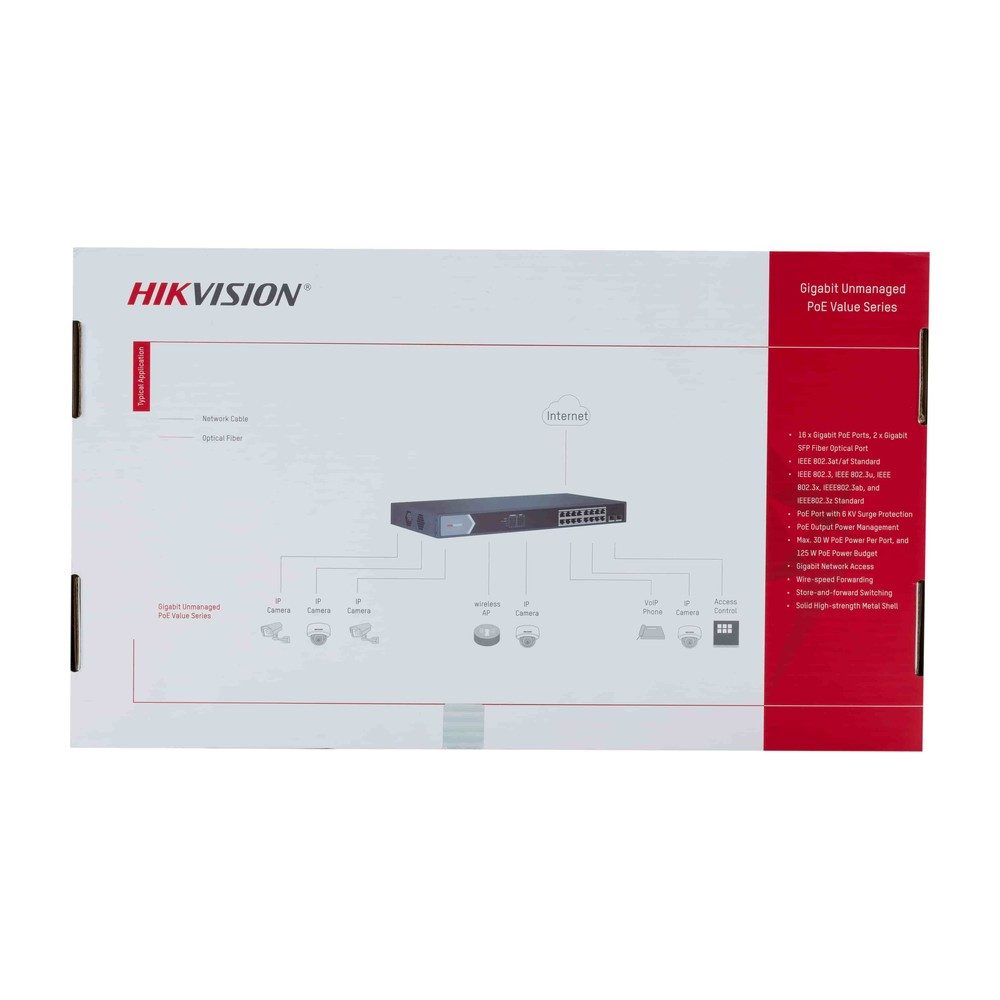 Switch Hikvision 16 Ports POE Gigabit DS-3E0518P-E