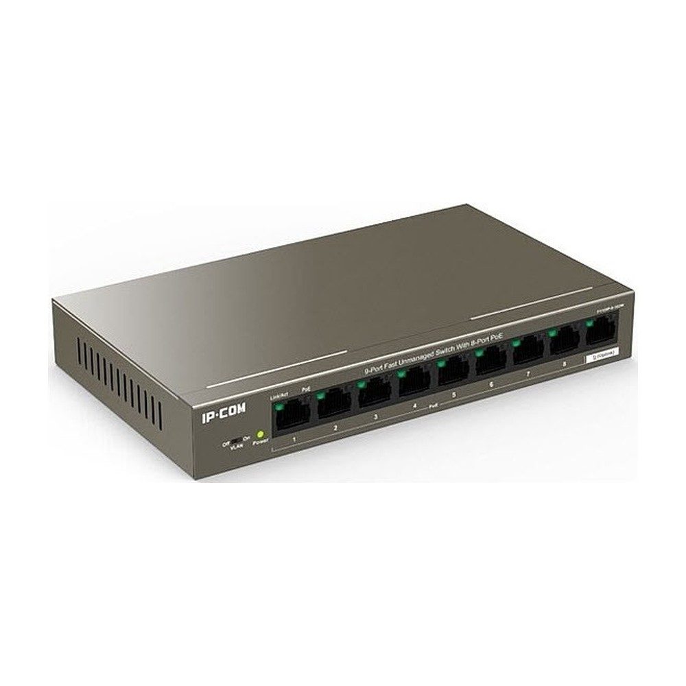 Switch Ip-Com 9 Ports Unmanaged With 8-Port PoE 10/100 F1109P-8-102W