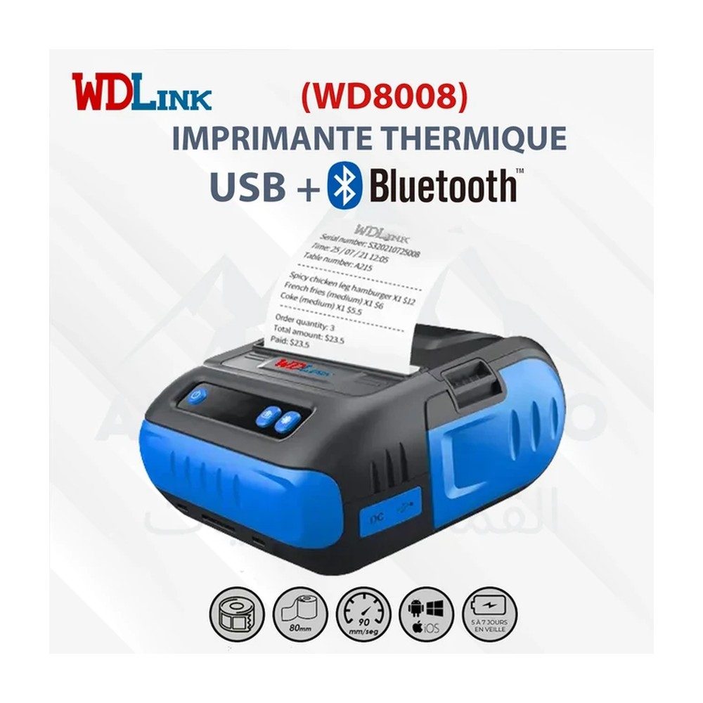 Imprimante Wdlink WD8008 Ticket Thermique USB