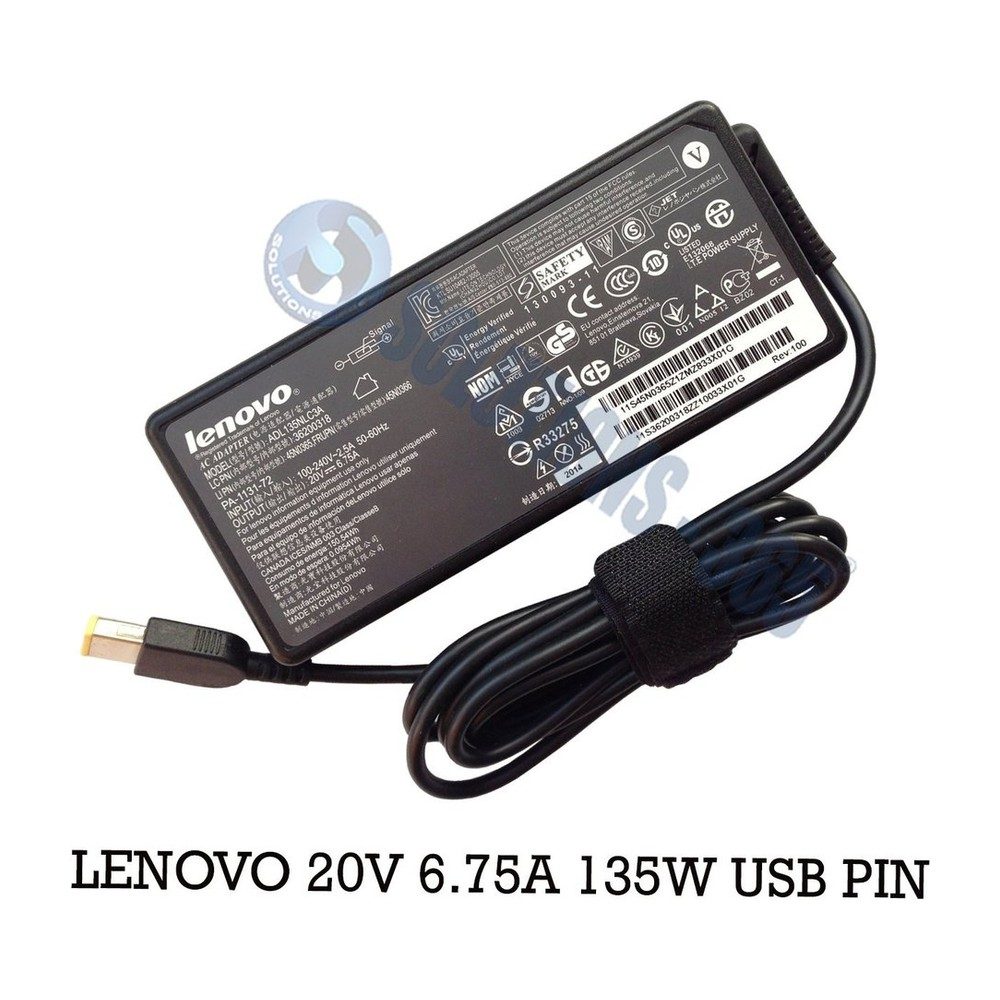 Chargeur Lenovo 20V 6.75A 135W tete USB original