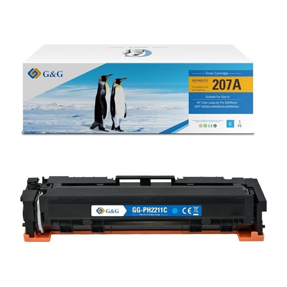 Toner HP 207A W2211A / W2111A Cyan Avec Puce G&G