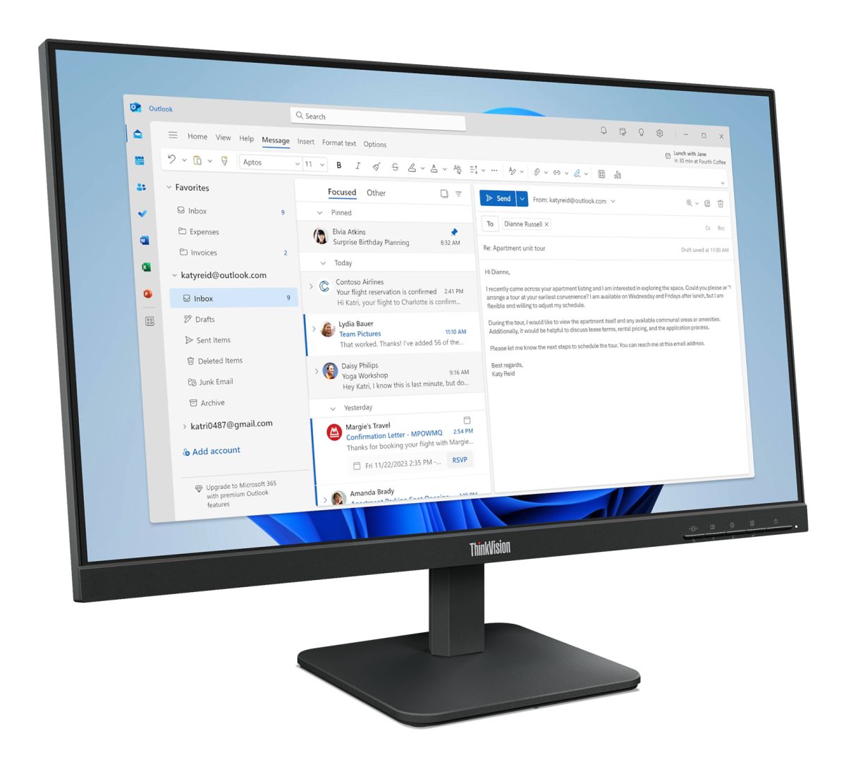 Ecran Lenovo 24" S24-4e Full HD Vga - Hdmi (64B5KAT1EU) — photo 4