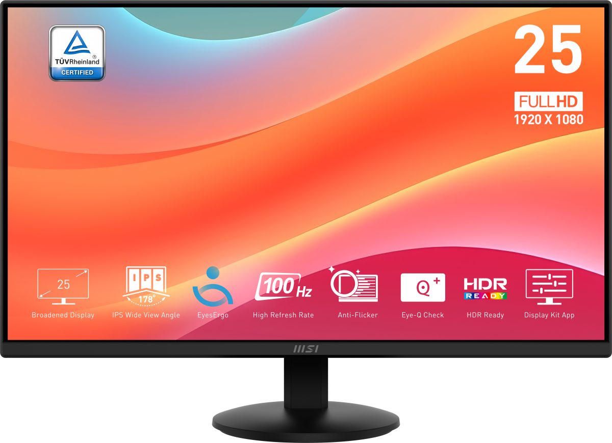 Ecran MSI 24.5" PRO MP252L Full HD  Display - Hdmi        Taux de rafraîchissement: 100Hz