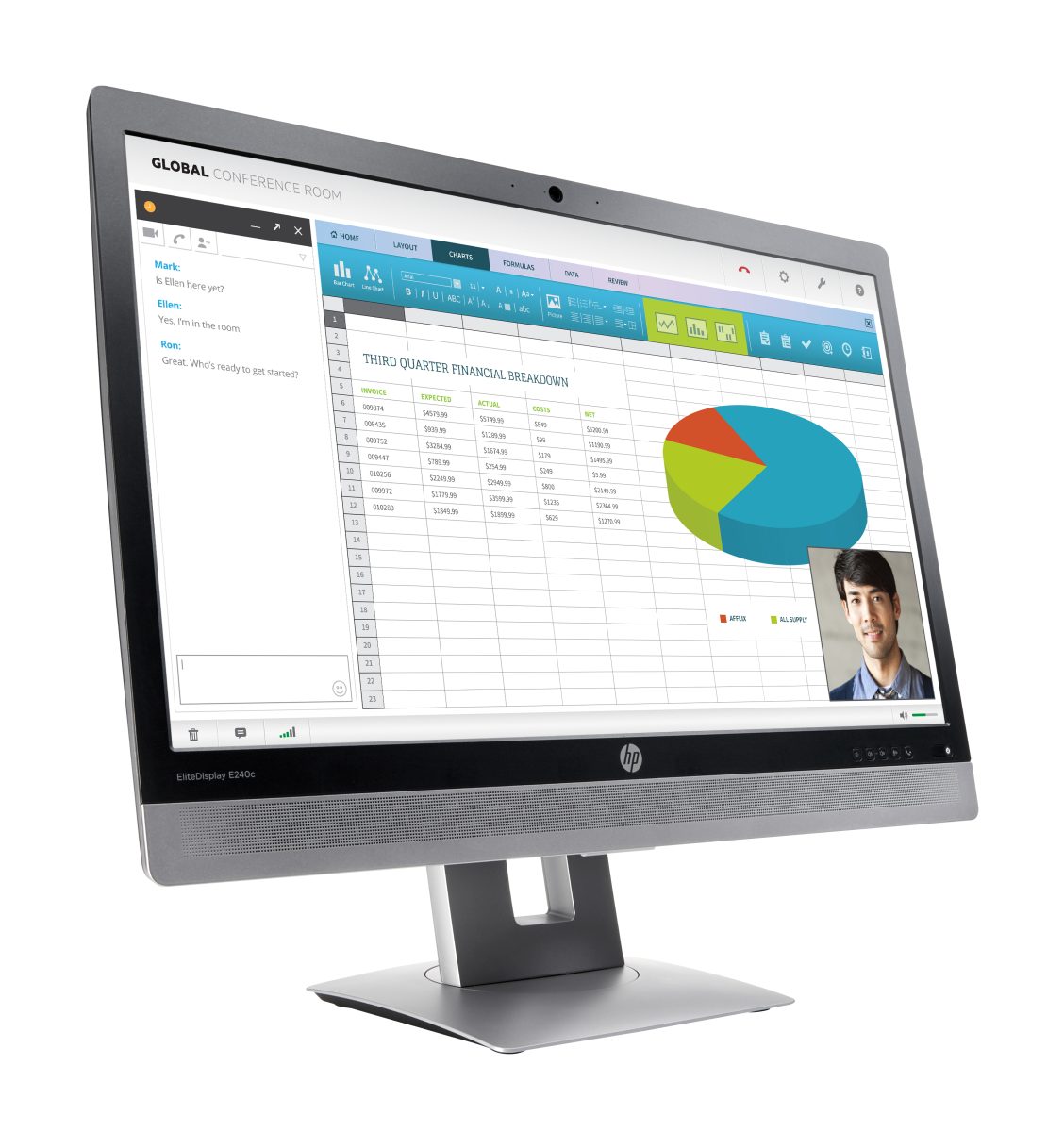 Ecran HP Occasion 24" E240C Vga - Hdmi - Display — photo 6