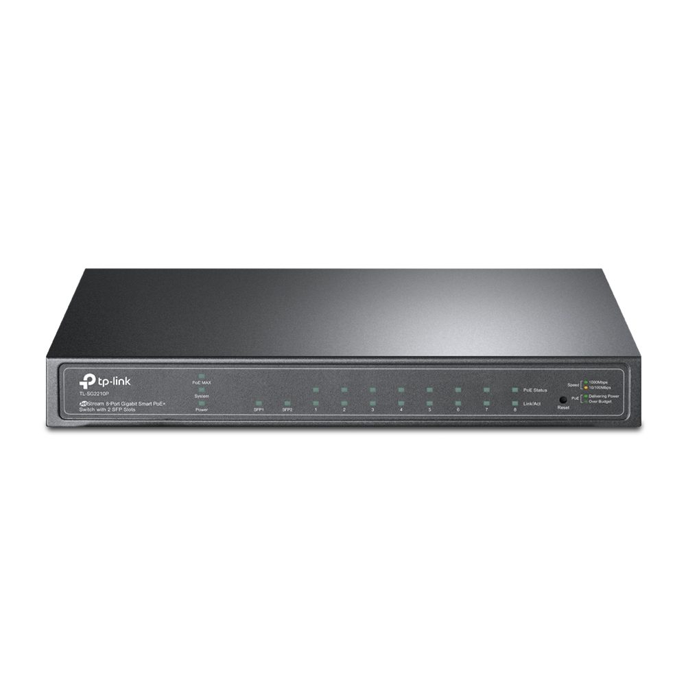 Switch Tp-Link 8 PORTS SMART GIGABIT POE 2 SFP TL-SG2210P